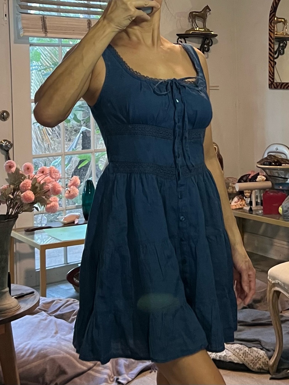 Gorgeous Blue Summer Cotton Sundress brand new w tags Small